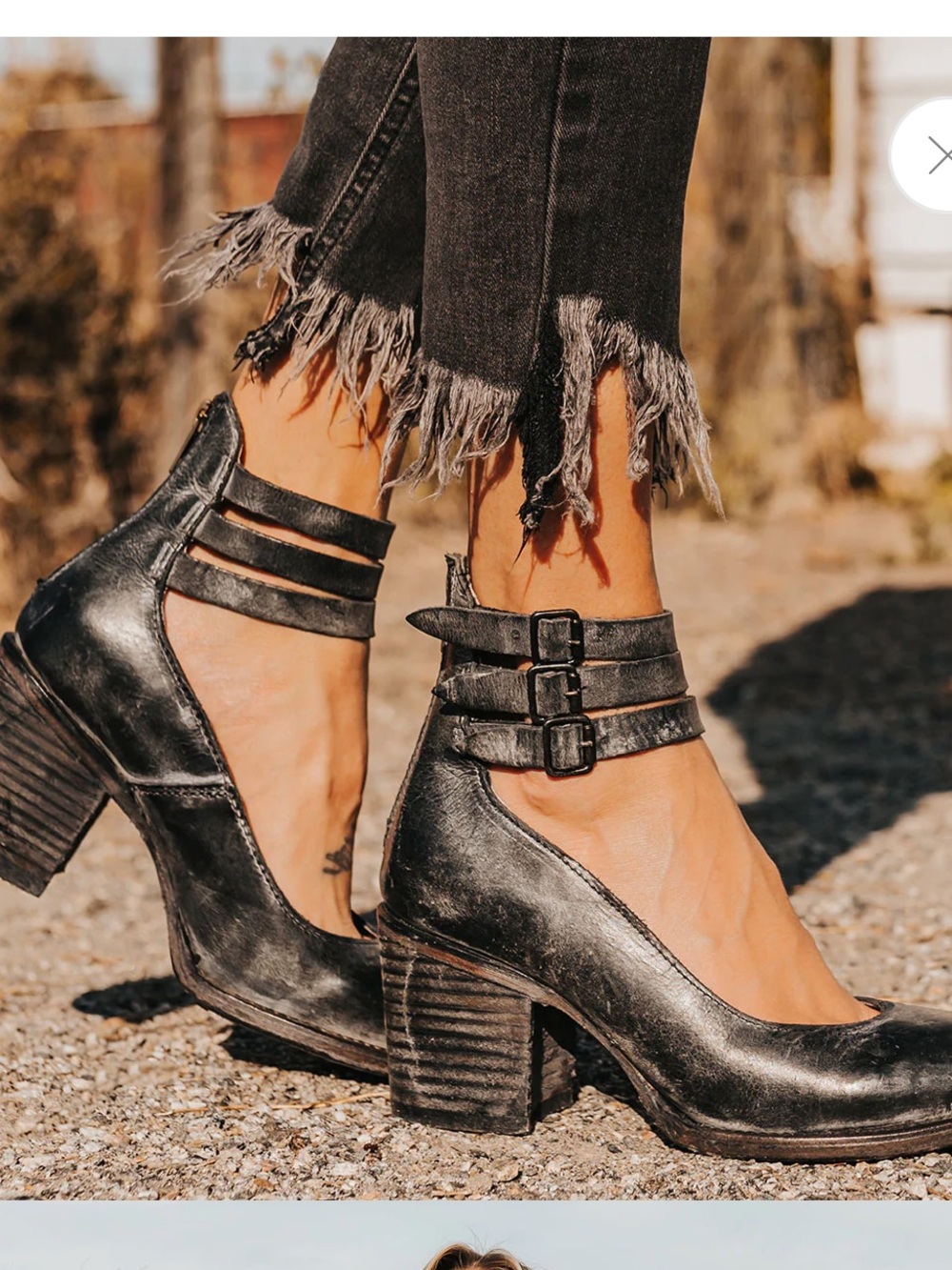 freebird Randi Black Leather Heels, Size 7